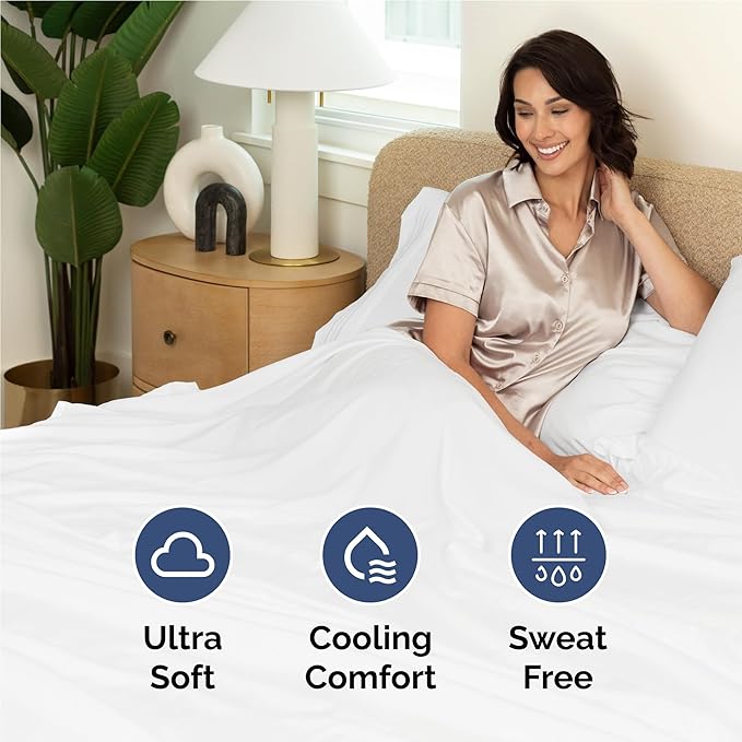 Twin XL Size 3 Piece Sheet Set - Comfy Breathable & Cooling Bed Sheets Set - Hotel Luxury Bedding for Women, Men, Kids, Teens, Boys & Girls - Deep Pockets, Ultra-Soft, Wrinkle Free - Oeko-Tex - White