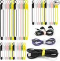 36Pcs Silicone Cable Ties, 6 Colors Data Cable Organizer Ties, 3 Sizes Cord Ties for Charging Cables, Wire Organizers, Electrical Cords, Computer Wires, Cord Organizers
