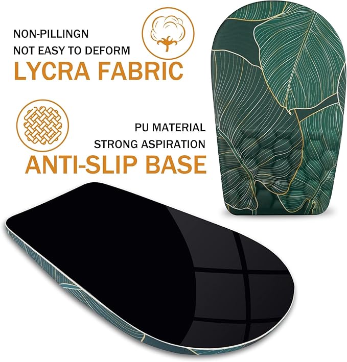 BOCHEERY Ergonomic Mouse Pad Wrist Support,Upgrade Mousepad with Massage Design,Non-Slip PU Base Desktop Mouse Pads for Pain Relief, Computer, Office & Home,12 x 8 in（F-Leaf Green）