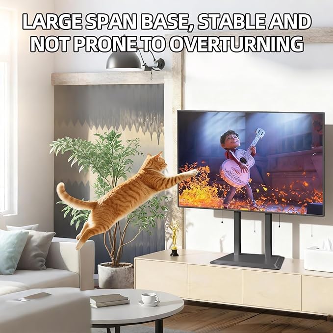 XinleTech Universal TV Stand with Metal Base,Table Top TV Stand for 75 77 85 86 inch TVs - Height Adjustable Stand, VESA 600x600mm, No-Drill Installation,Heavy-Duty,Holds 155lbs,XL-DZ945