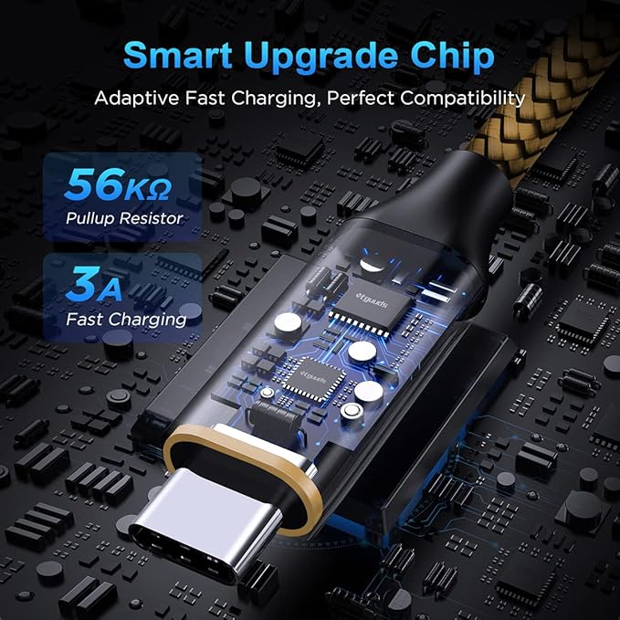 etguuds USB A to USB C Cable 6ft, 2-Pack, 3A Fast Charging Type C Charger Cord for iPhone 17 16 15 Pro Max 16e 17 Air, Samsung Galaxy S25 S24 S23 S22 S21 S20 A17 A16 A56 A55 Flip Fold, Gold