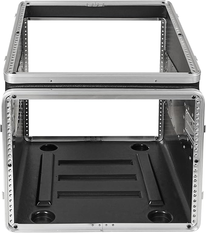 Sound Town Lightweight and Compact 8U ATA ABS Rack Case, with Slant Mixer Top, 21" Depth, 10U Top and 8U Side Spaces (STMR-A10X8U)