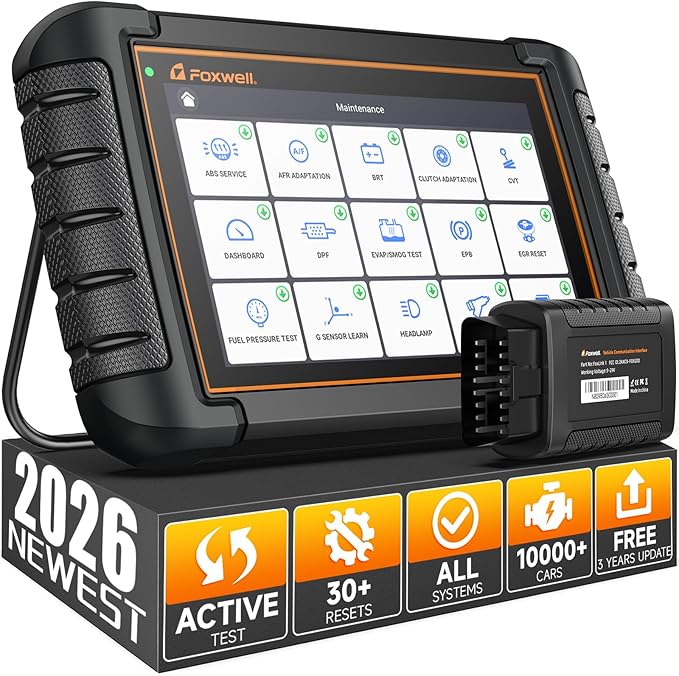 2026 FOXWELL Scanner NT809BT Wireless OBD2 Scanner Diagnostic Tool with 30 Resets, All System Bidirectional Scan Tool, Diagnostic Scanner for All Vehicles, 99% Active Test, FCA, 3-Year Update, Black