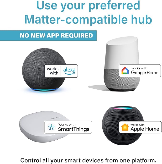 Legrand Wi-Fi Matter Smart Switch, Effortless Setup, Enhanced Compatibility with Apple HomeKit, Google Home, Alexa & SmartThings, Easy Wi-Fi Connectivity with Matter, Pack of 1