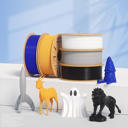 ELEGOO 250g Rapid PLA Plus Filament 1.75mm Bundle, 8 Colors PLA+ 3D Printer Filament 30-600 mm/s High Speed Printing, Dimensional Accuracy +/- 0.02 mm 8 Pack 250g Spool