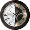 FOUNTAIN DESIGNS 24" Jameson in/Outdoor Lighted Clock, Self-Illuminated, Waterproof, 3 in 1 Weather Station (Thermometer & Hygrometer), Metal Clock, Oil Rubbed Bronze Finish(Night Light)