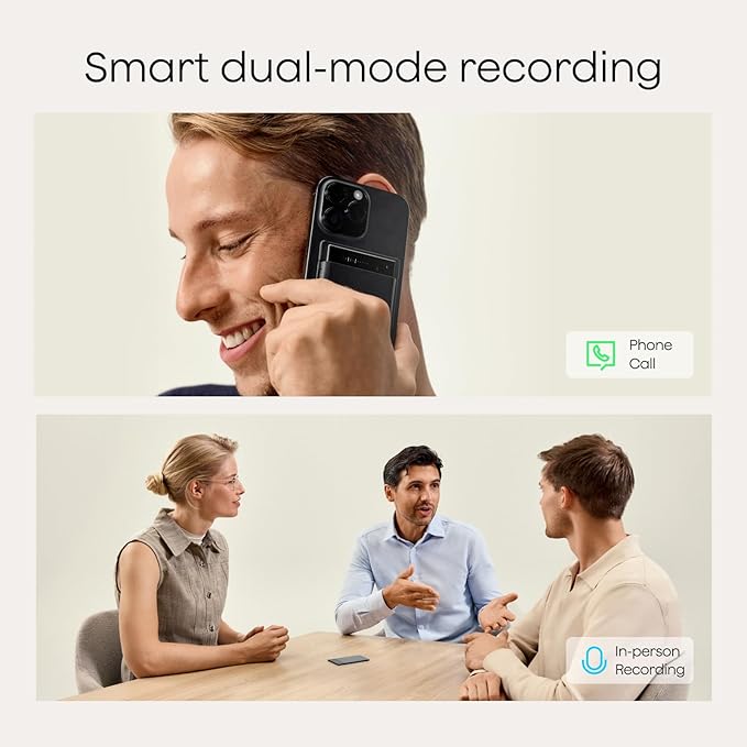 Plaud Note Pro AI Voice Recorder, Transcribe & Summarize with AI, App Control, Note Taker for Meetings & Calls, Supports 112 Languages, Ultra-Slim w/InstantView Display, Case Included, Black
