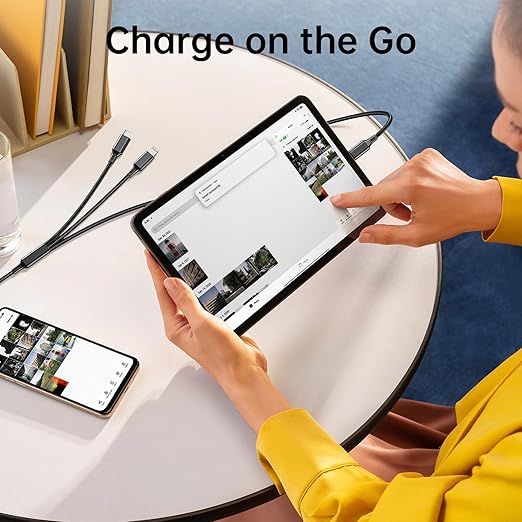 Multi Charging Cable, 4ft 2Pack Multi Phone Charger Cable Braided Universal 3 in 1 Charging Cord Extra Long Multiple USB Cable with USB C, Micro USB Port Connectors for Cell Phones and More（Red+Black)