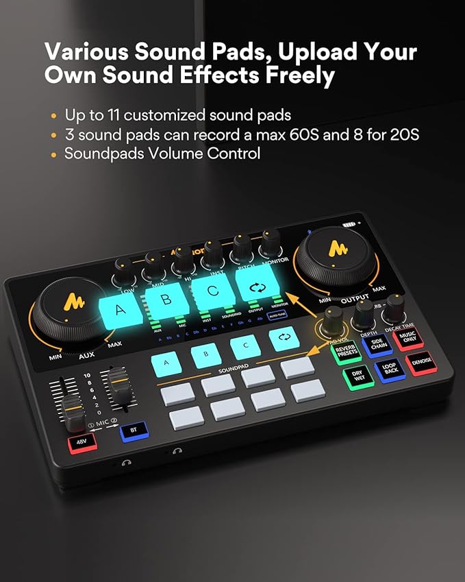 MAONO-MaonoCaster-Podcast Equipment Bundle for 2-includes All-in-one Audio Interface with Premium Mic Preamp, XLR Condenser Microphone, and 3.5MM Mic for Podcast Recording, Streaming, DJ (AME2 Duo)