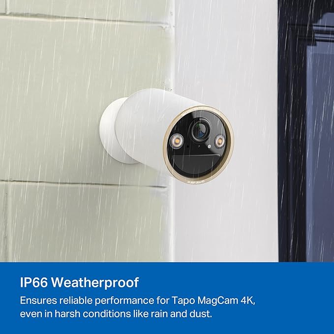 Tapo MagCam 4K Outdoor Wireless Security Camera - Up to 200-Day Battery, Magnetic Mount, Person/Vehicle Detection, Subscription-Free Local Storage or Optional Cloud, Works with Alexa, C460