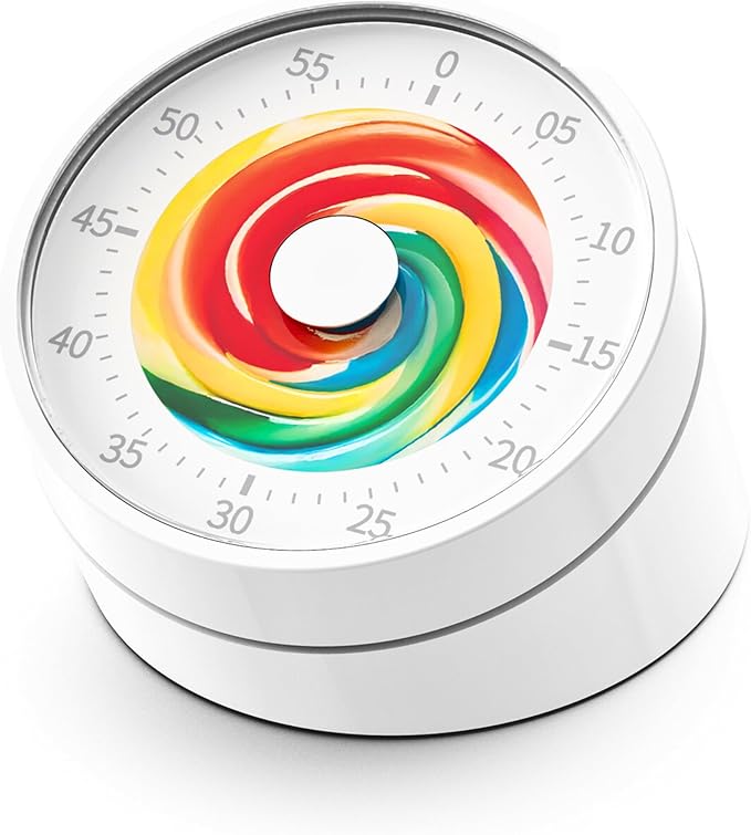 Rosenpatio Visual Classroom Timer for Kids - Desk 60 Minutes Countdown Timers for Teachers and Students, Non-Ticking Homeschool Study Supply Time Cognition Tool for Toddler, Easy Rotating and Reading
