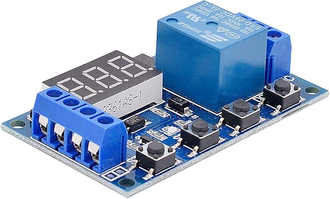 [2 Pack] DC 6-30V Timer Relay Programmable Delay Relay Module Cycle Timer with LED Display / 5V Micro USB, Smart Home Controller