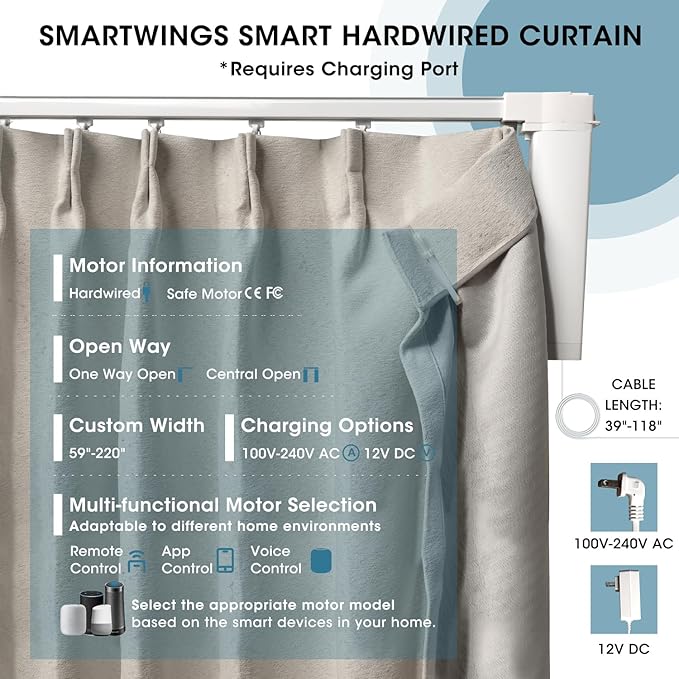SmartWings Automatic Curtain Opener with Drapery, Motorized Vertical Blinds with Remote, Electric Closet Doors Sliding Panels Compatible with Alexa Google Homekit, 90% Blackout Milky Coffee