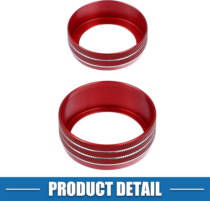 A ABSOPRO AC Knobs Decals AC Radio Switch Knob Cover for Dodge Durango 2014-2020 for Jeep Cherokee Grand Cherokee 2014-2021 Red (Set of 3)