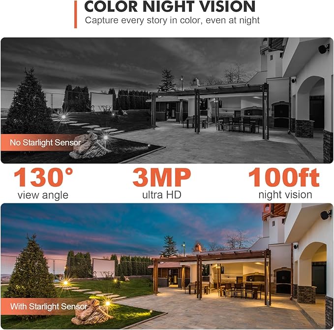 Dzees Solar Security Cameras Wireless Outdoor, 2K Battery Powered Security Camera, 360° PTZ Camera with Spotlight, Siren, Color Night Vision, AI Dectection, IP66 for Home Security, 2.4GHz 2-Pack