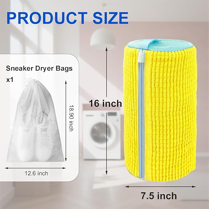 Cilkus Shoe Washing Machine Bag – 2 Pack Reusable Laundry Shoe Bag with Zipper for Sneakers and Tennis Shoes, 360° Deep Cleaning, Washer and Dryer Safe – Includes Bonus Shoe Bags