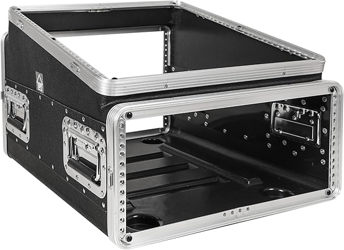 Sound Town Lightweight and Compact 4U ATA ABS Rack Case, with Slant Mixer Top, 21" Depth, 10U Top and 4U Side Spaces (STMR-A10X4U)