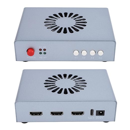 Zopsc DMA Fuser, HD Multimedia Interface Fuser, Overlay 2K 144Hz Display Synthesizer, Best for Financial Trading Rooms, Bank Data Centers, Emergency Control Centers (US Plug)