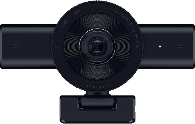 Razer Kiyo V2 Streaming Webcam: 4K 30 FPS, 1080p 60 FPS - AI Powered Auto-Framing - Built-in Microphone - Ultrawide Angle Lens - Privacy Cover - Works with OBS, Xsplit, Discord, Zoom, Teams - Black