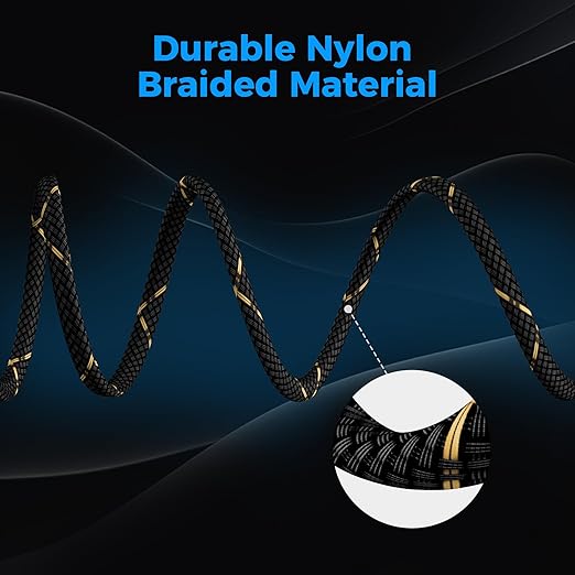 16/2 Speaker Wire 50 Feet, 16AWG Gauge Speaker Cable, Direct Burial, Durable Nylon Braided, in Wall, 2 Conductors, OFC Oxygen-Free Copper, for Car Audio Stereos, Home Theater, Surround Sound, Radio