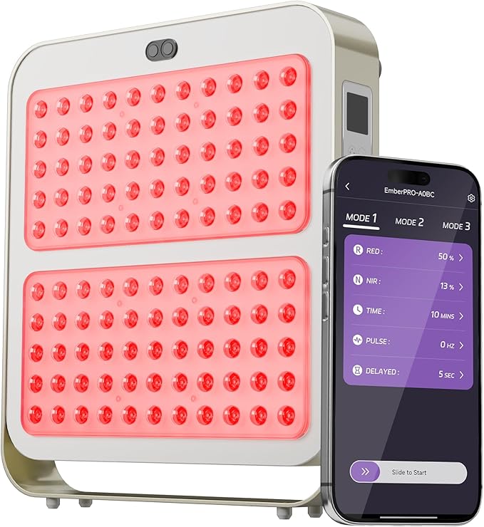 EmberTouch Red Light Therapy Panel - 660nm & 850nm Infrared Light Therapy Lamp with Smart App Control, 110 LEDs High Power Device at Home for Body, Face, Recovery, Skin Health, 215W (PRO200)