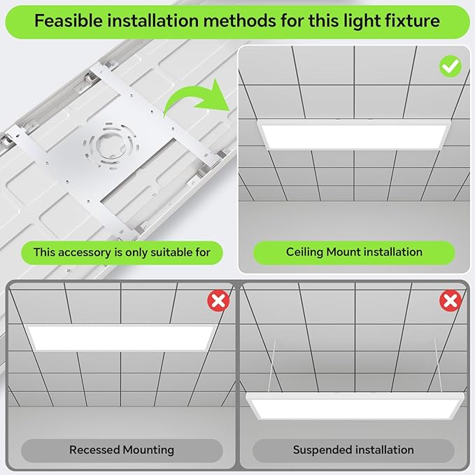 1x4 LED Flat Panel Light,Surface Mount Ceiling Light,5CCT 3000K/3800K/4500K/5200K/6000K Dimmable, 24W/30W/40W 5200LM Smooth Triac Dimming(10-100%), LED Light Fixture for Office Kitchen Garage,White