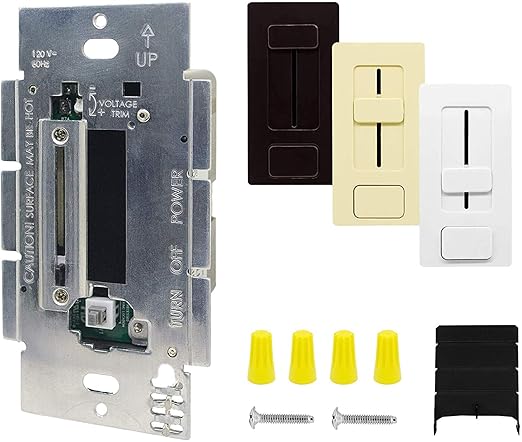 HitLights 60W LED Driver and Dimmer Switch Single Integrated Unit, EZDim 120V AC to 24V DC, Wall Dimmer Switch Compatible with Most Solid Color 24VDC Tape Lights and Fixtures, UL Listed