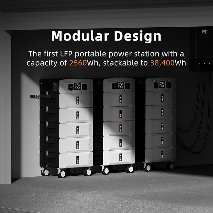 IEE SP5000 Solar Generator with 2x200W Solar Panel,120/240V Dual Voltage 5000W(Peak 9000W) 5120Wh LFP Battery Power Station,Fast Charging APP Control for Home Use,Emergencies,RVs.
