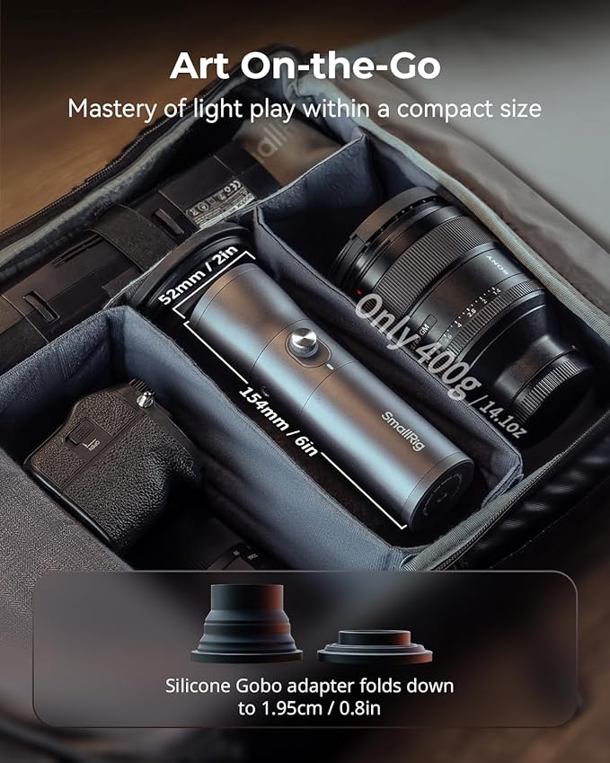 SMALLRIG RGB LED Photography Flashlight, 7500mAh Aluminum Alloy Patterned Ambient Light, 4 Color Fill Light with 20 Patterned Light Filters, Perfect for Photo, Content Creation Accessories RF10C 4634