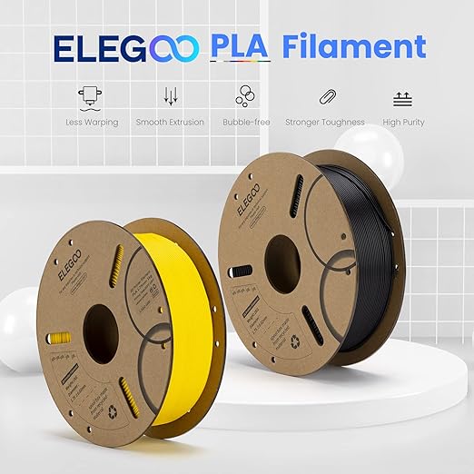 ELEGOO PLA Filament Bundle 10KG, 1.75mm 3D Printer Filament Dimensional Accuracy +/- 0.02mm 10 Assortment Colors, 1kg Spool(2.2lbs) Black/White/Gray/Red/Yellow/Orange/Dark Blue/Neon Green/Pink/Purple