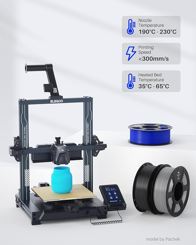 ELEGOO PLA Filament 1.75mm Yellow 1KG, 3D Printer Filament Dimensional Accuracy +/- 0.02mm, 1kg Spool(2.2lbs) Fit Most FDM 3D Printers