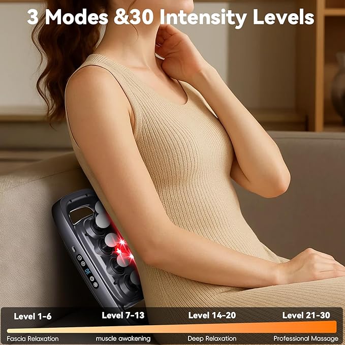 Cexovil 20-Head Massage Gun,2026 Upgrade Deep Tissue Percussion Massager with 3 Modes 30 Intensities, Quiet Muscle Tension Release Electric Massage Tools for Back, Shoulders, Legs