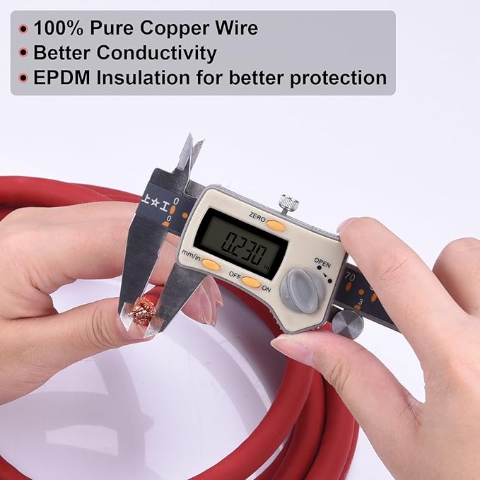 Shirbly 4 Gauge Battery Cable, 20FT Red + 20FT Black 4 AWG Pure Copper Wire Welding Cable, for Automotive, Battery, Solar and Generator, Standard USA OFC Wire