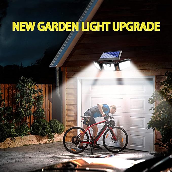 AVJONE Solar Lights Outdoor, 3000LM Super Bright Motion Sensor Outdoor Lights, IP65 Waterproof 6500K Solar Powered Security Flood Light for Garage Yard Patio