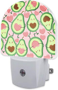 sndheke Cute Pink Avocado Night Light for Kids, Heart Shaped Avocado Night Light Plug in with Dusk to Dawn Sensor, 0.5w Energy Saving Sleep Friendly Nightlight for Hallway Stairway Kitchen Bedroom
