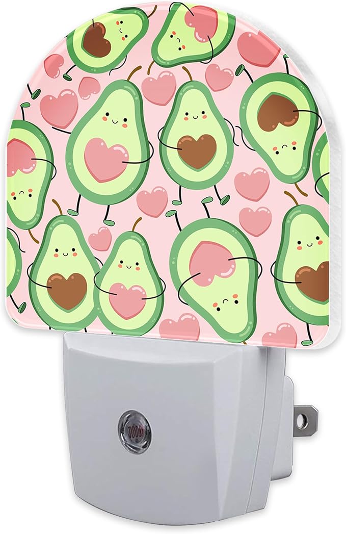 sndheke Cute Pink Avocado Night Light for Kids, Heart Shaped Avocado Night Light Plug in with Dusk to Dawn Sensor, 0.5w Energy Saving Sleep Friendly Nightlight for Hallway Stairway Kitchen Bedroom