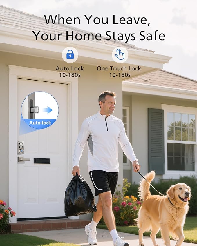 Philips Wi-Fi Door Lock, WiFi Smart Lock Keyless Entry Deadbolt for Front Door, Remote Control, Built-in WiFi, APP Fingerprint Passcode Unlock, Auto Locking