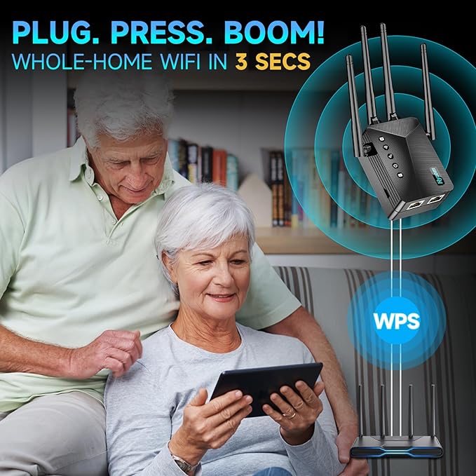 2026 WiFi Extender Signal Booster for Home & Outdoor - 5X Faster Internet Booster with Ethernet Port, Covers 13,000+ Sq.Ft House & Yard | Long Range Wireless Repeater Amplifier, Works with Any Router