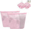 Guozcaray 2 Pcs Special Zoning laundry bag for delicates with handles mesh laundry bags washing machine laundry totes travel storage and sorting bag (Pink2)