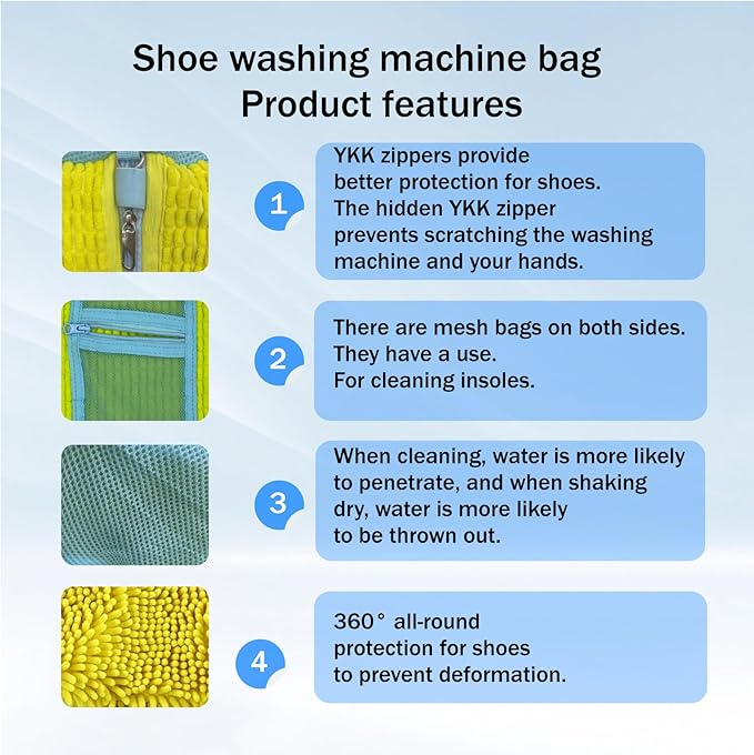 2 In 1 Shoe Washing Machine Bag,Upgrade with Mesh Insole Slot,Laundry Bag for Washer and Dryer,Drying,Shoes Machine Cleaner,for All Shoe Types