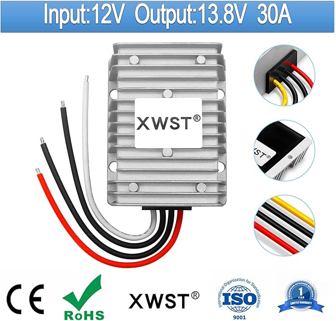 DC DC 12V to 13.8V 30A Step-up Module,Boost Converter 9V-13V to 13.8V Voltage Regulator,Waterproof Power Adapt 414W 13.8V Volt Transformer Module(12V to 13.8V 30A)