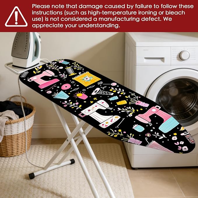 Nuxovilar Ironing Board Cover Needle Cotton 15x54 Inches | Ironing Board Cover and Pad Durable Needle Cotton for Home, Laundry Room, Bedroom Use
