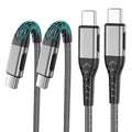 Durcord USB C to USB C Cable, 2Pack 60W 10ft USB C Charger Cable Fast Charging for Android Phone Pad, Type C to Type C Charger Braided USB Cable Compatible with iPhone 15/Pro/Plust/Max Silver