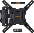 Perlegear Full Motion TV Mount for Most 26–65 inch Flat or Curved TVs up to 82 lbs, Wall Mount TV Bracket with Articulating Arms, Tool-Free Tilt, Swivel, Extension, Max VESA 400x400mm, PGMF3