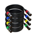 AuxLink 100ft 4Pack XLR Cable - Gold-Plated 3-Pin Male to Female Mic Cable, Compatible with Microphones, Speaker Systems, Stage Lighting and More