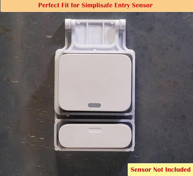 Garage Door Bracket Compatible with SimpliSafe Entry Sensor, Easy Setup, Durable Build, Pre-Installed Double-Sided mounting Tape & Pre-Cut Holes (Screws Included) (2 Pack)