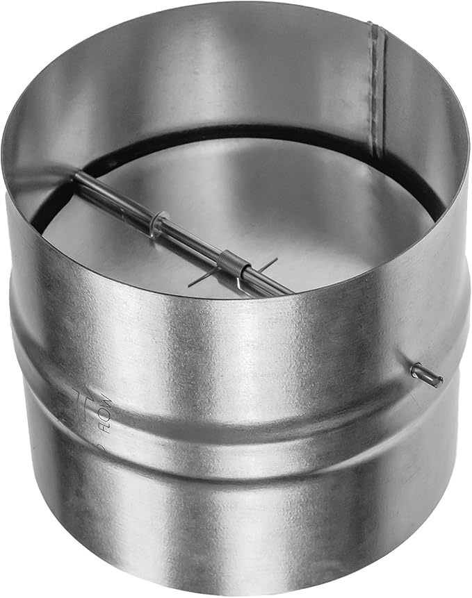 Repa Market 4 Inch Backdraft Damper – Galvanized Steel Draft Blocker/One-Way Airflow Vent Stopper/HVAC Exhaust Dryer Duct Connector – Inline Spring-Loaded Backflow Preventer for Secure Ventilation