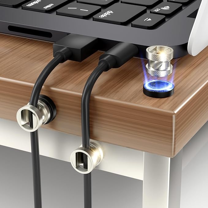 Viaky Magnetic Cord Holder 3 Pack Charger Holders for Cords Metal Cable Management Adhesive Cable Clips Office Desk Accessories Wire Holder Organizer Neatly for Nightstand Office Car Desk