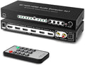 8K 60HZ HDMI Switch 4 In 1 Out with 7.1CH Audio Extractor and ARC, FERRISA HDMI 2.1 Switch Audio Converter Support Optical, L/R Audio, 4x1 HDMI Switch with Remote Support CEC, UHD, HDCP2.2, 3D, 40Gbps