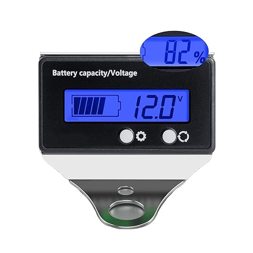Golf Cart Battery Voltage Meter with Bracket, DC 12V 24V 36V 48V 60V 72V 84V Car Motorcycle Battery Capacity Indicator Monitor Gauge Digital Voltmeter Blue Testers for Acid&Lithium ion Meters